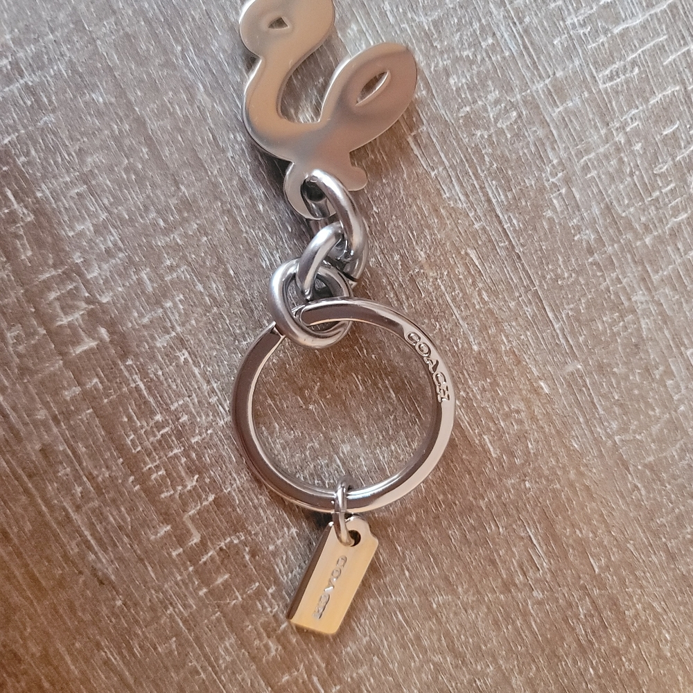 COACH - Blue and Silver Coach Script Keychain (Brand New)(Gift box included) - Picture 17 of 17